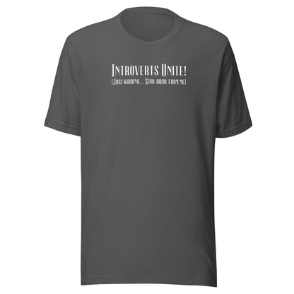 Introverts Unite Men's Funny T-Shirt Asphalt