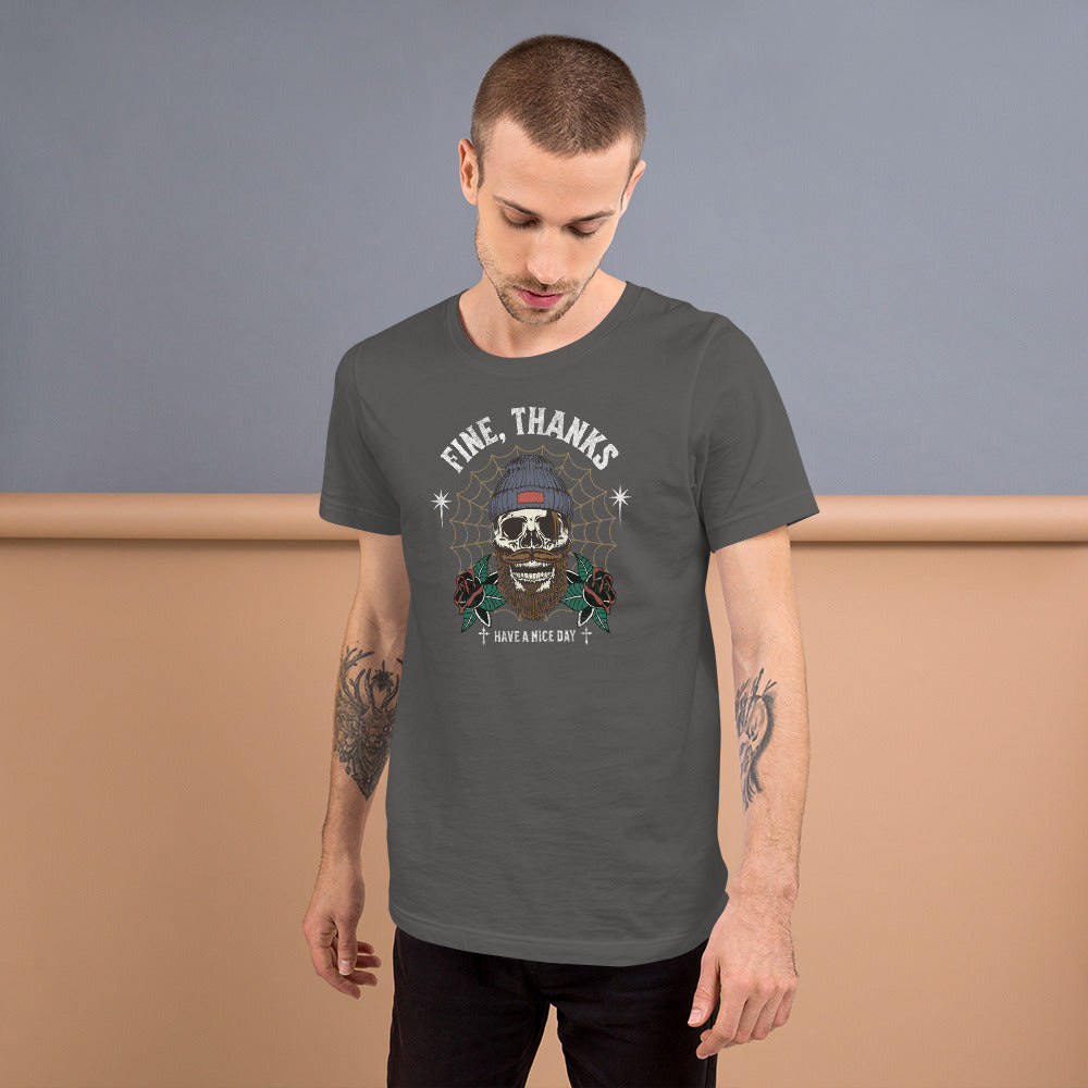 Fine Thanks Skull Men's Funny T-Shirt