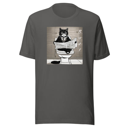 Busy Cat Men's Funny T-Shirt Asphalt