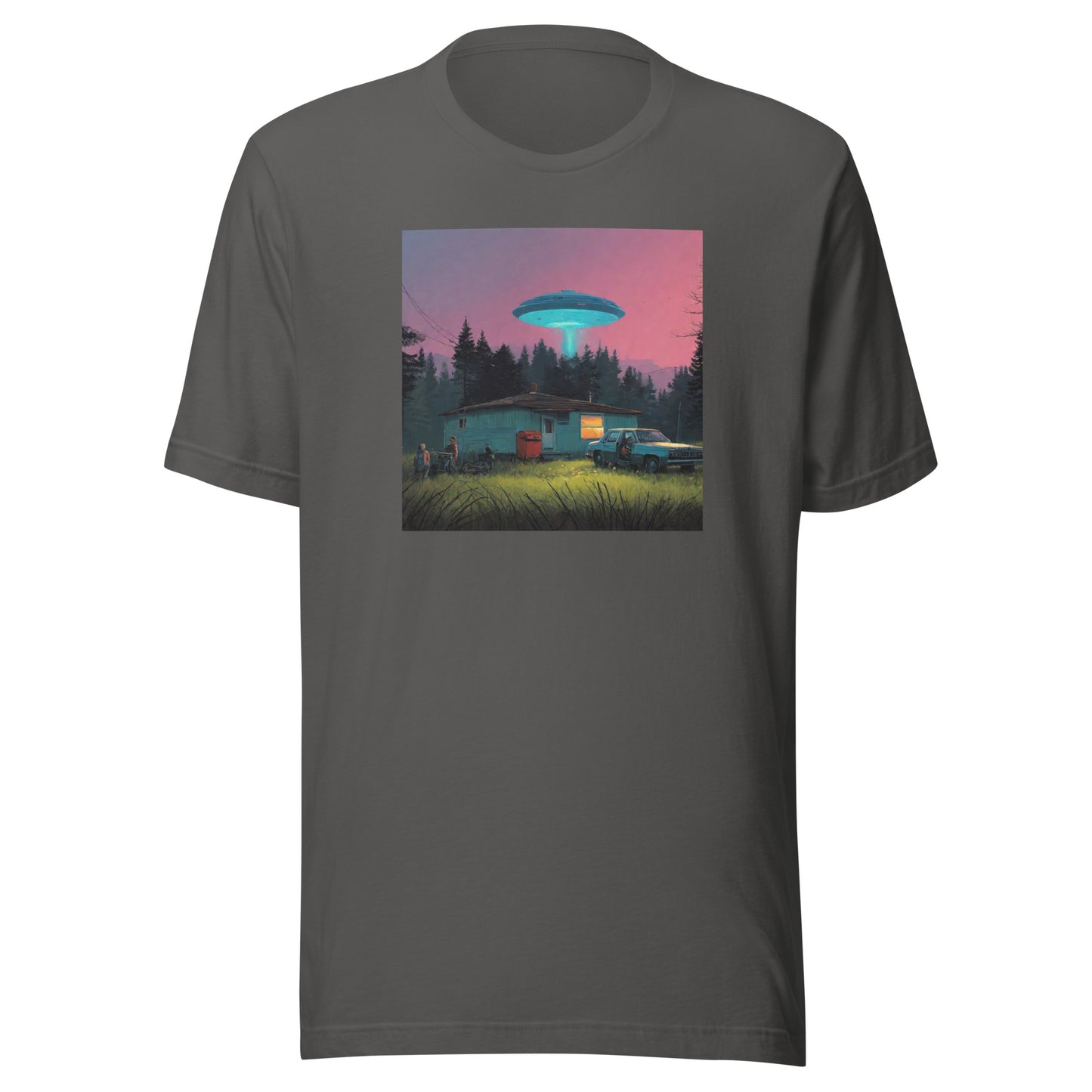 Backwoods Alien Abduction Men's Graphic Tee Asphalt