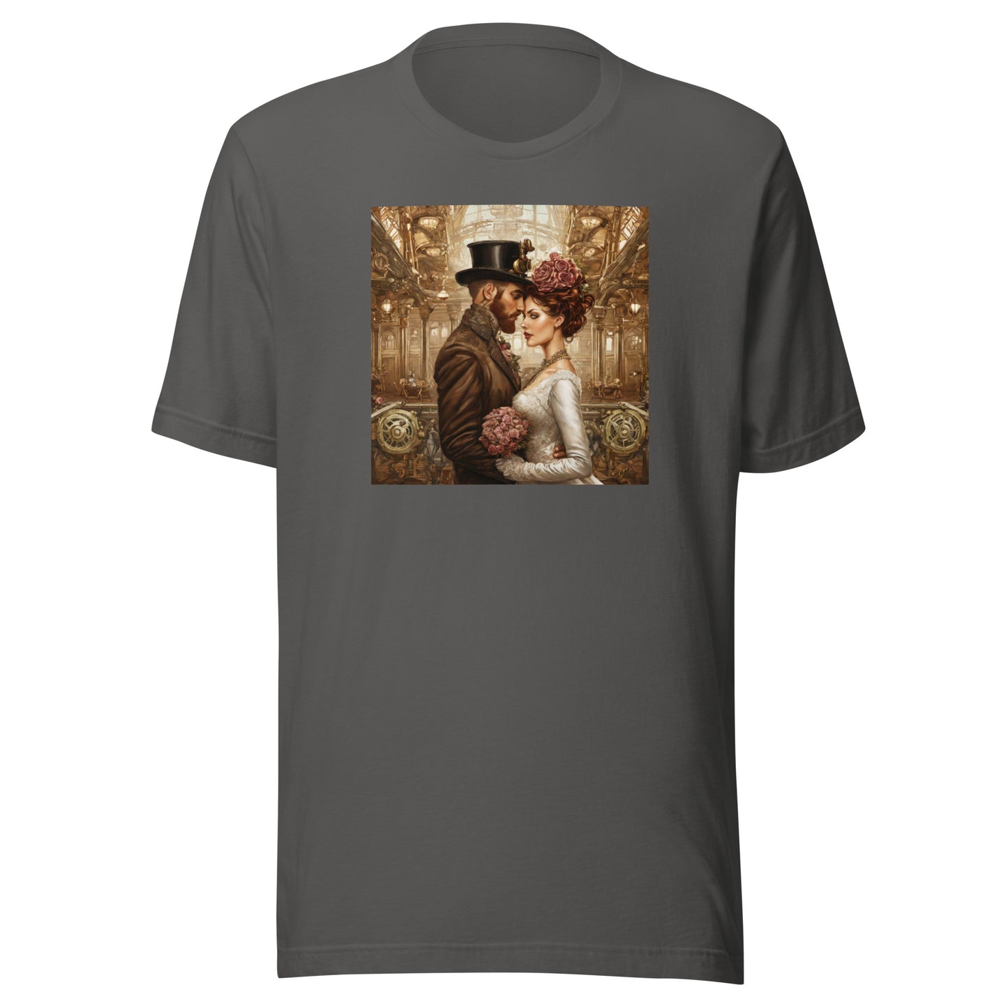 Gears & Lace Steampunk Wedding Men's T-Shirt Asphalt