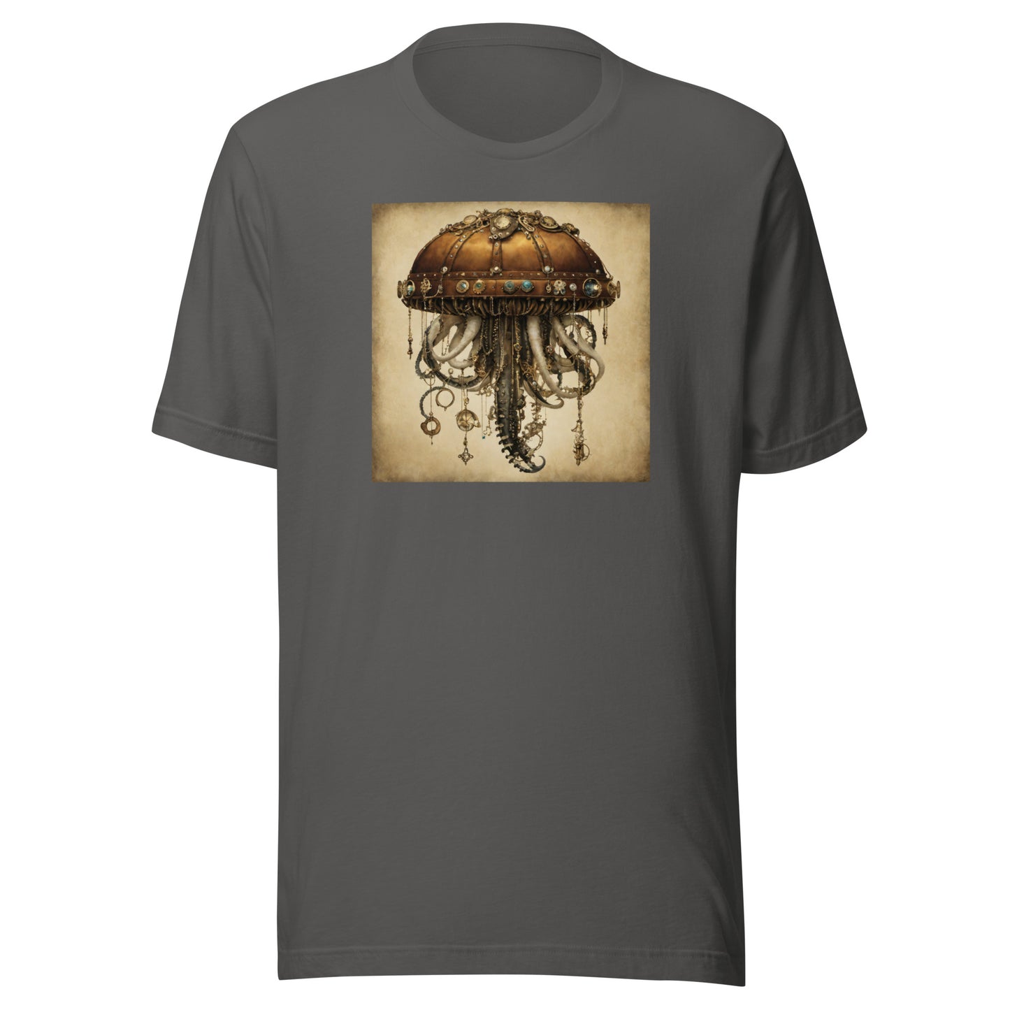 Steampunk Jellyfish Men's Graphic Tee Asphalt