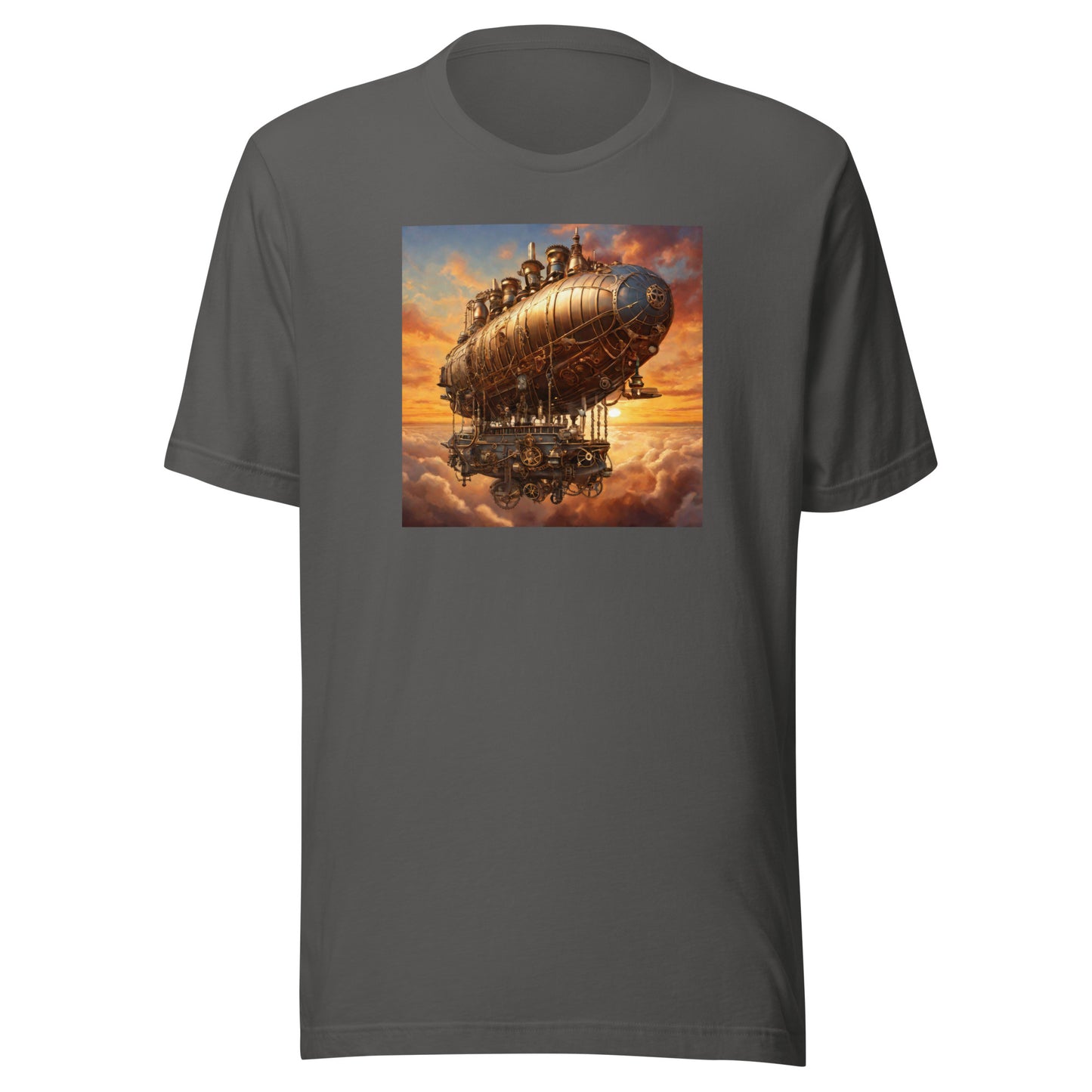 Amazing Airship Men's Steampunk T-Shirt Asphalt