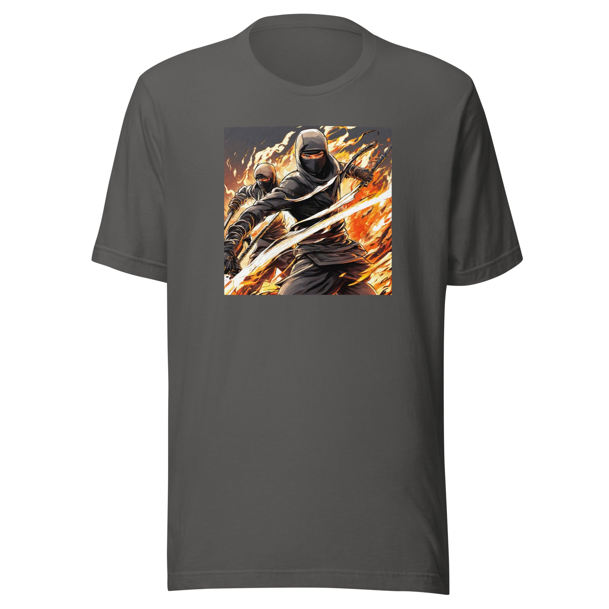 Flame-Wielding Assassin Men's Anime T-Shirt Asphalt