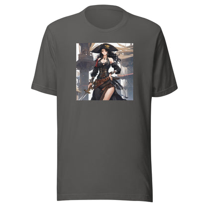 Anime Pirate Queen Men's Graphic Tee Asphalt