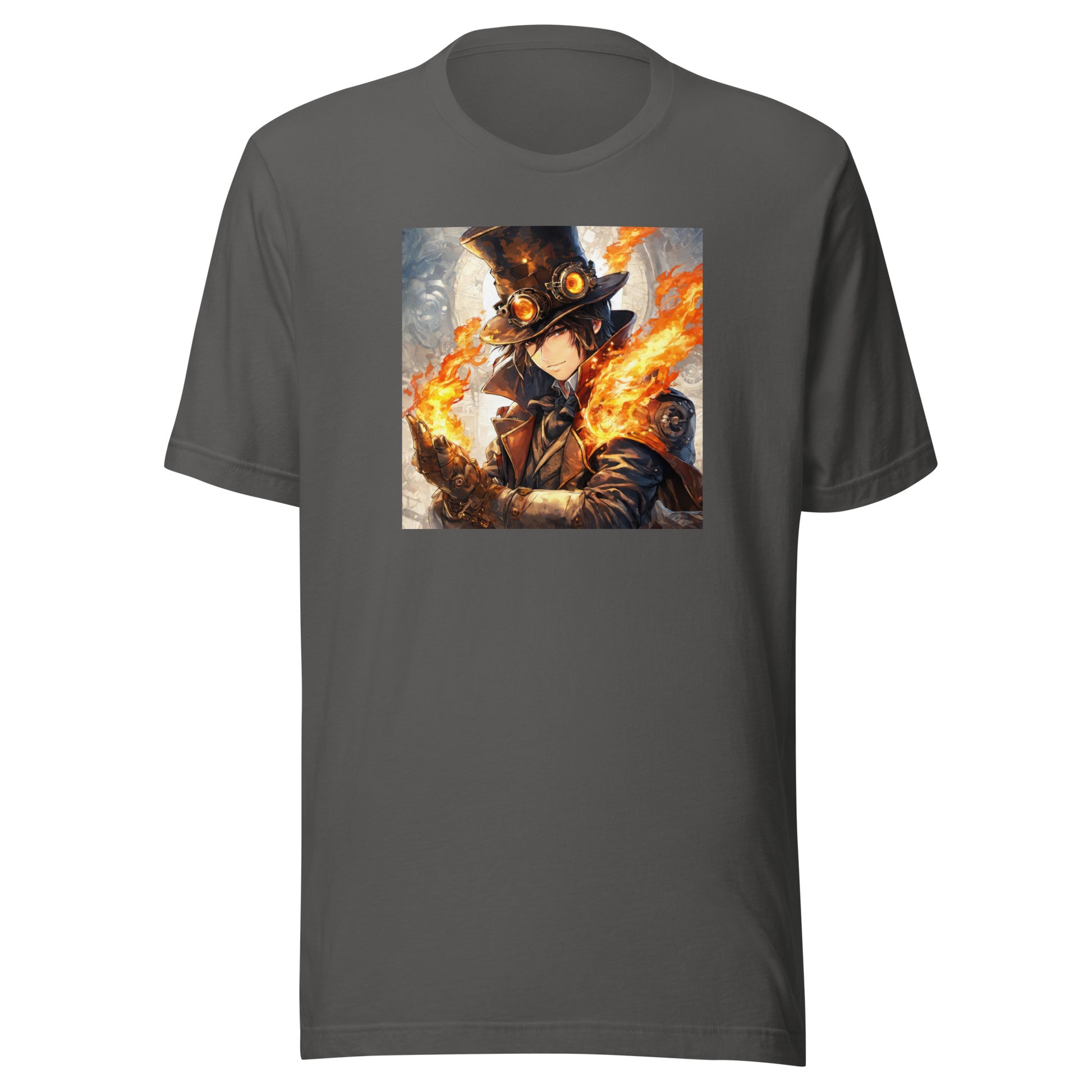 Steampunk Firebender Men's Anime T-Shirt Asphalt