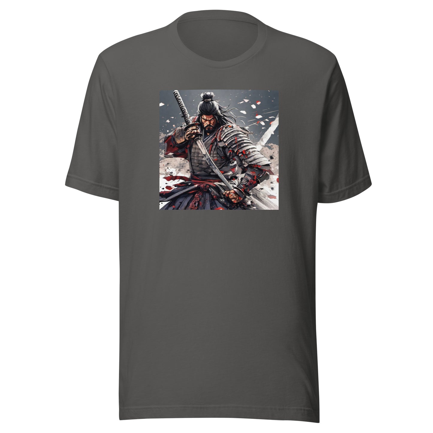 Fierce Samurai Men's Anime T-Shirt Asphalt