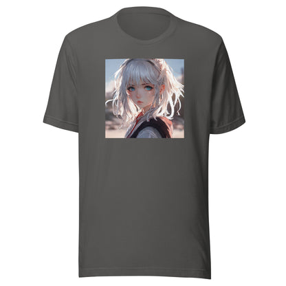 Sun-kissed Gaze Men's Anime Girl T-Shirt Asphalt