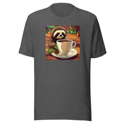 Slow Morning Men's Funny Sloth T-Shirt Asphalt