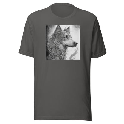 Serene Wolf Men's Graphic Tee Asphalt