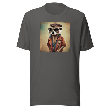 Hipster Ferret with Tattoos Men's Funny T-Shirt Asphalt