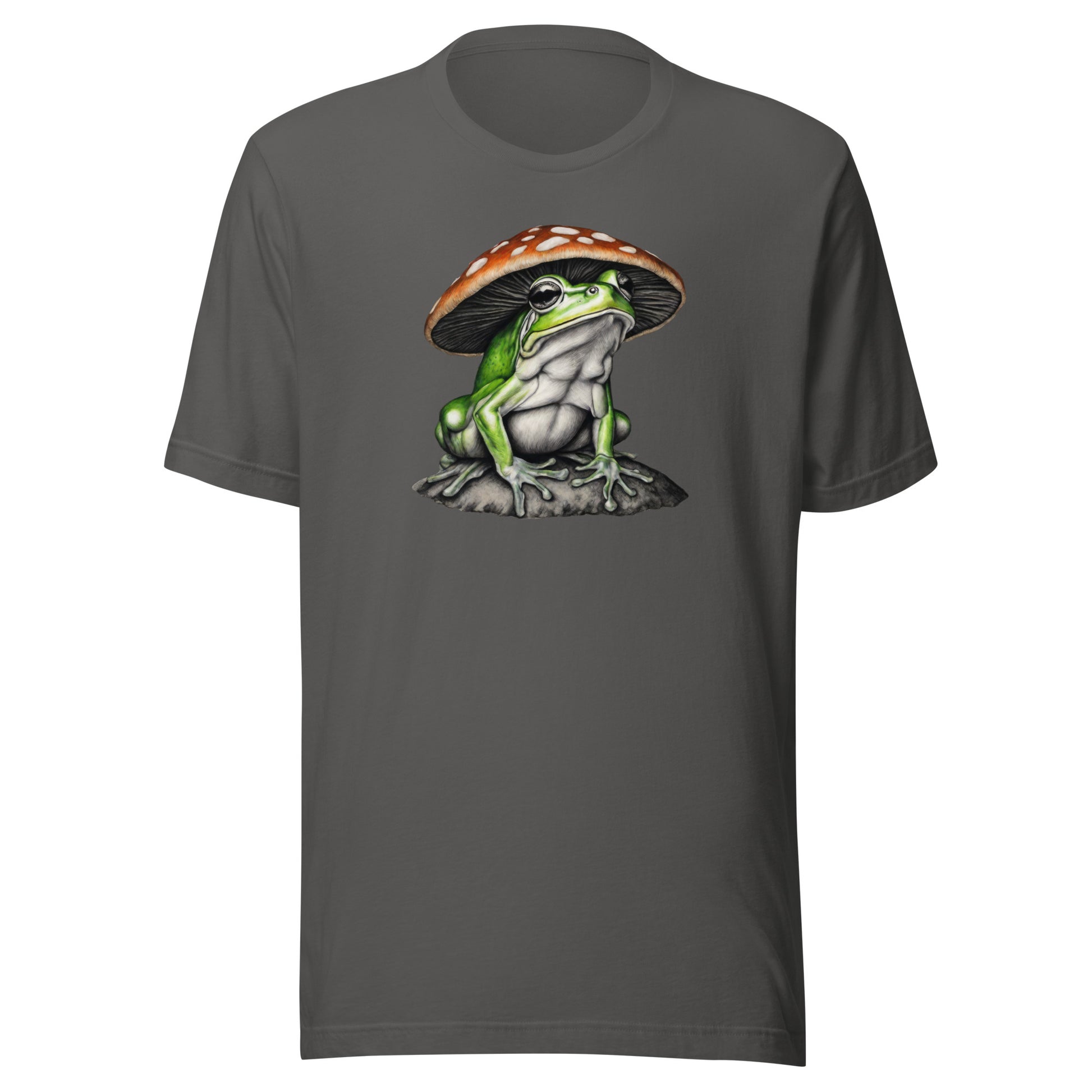 Frog in Shroom Cap Men's Graphic Tee Asphalt