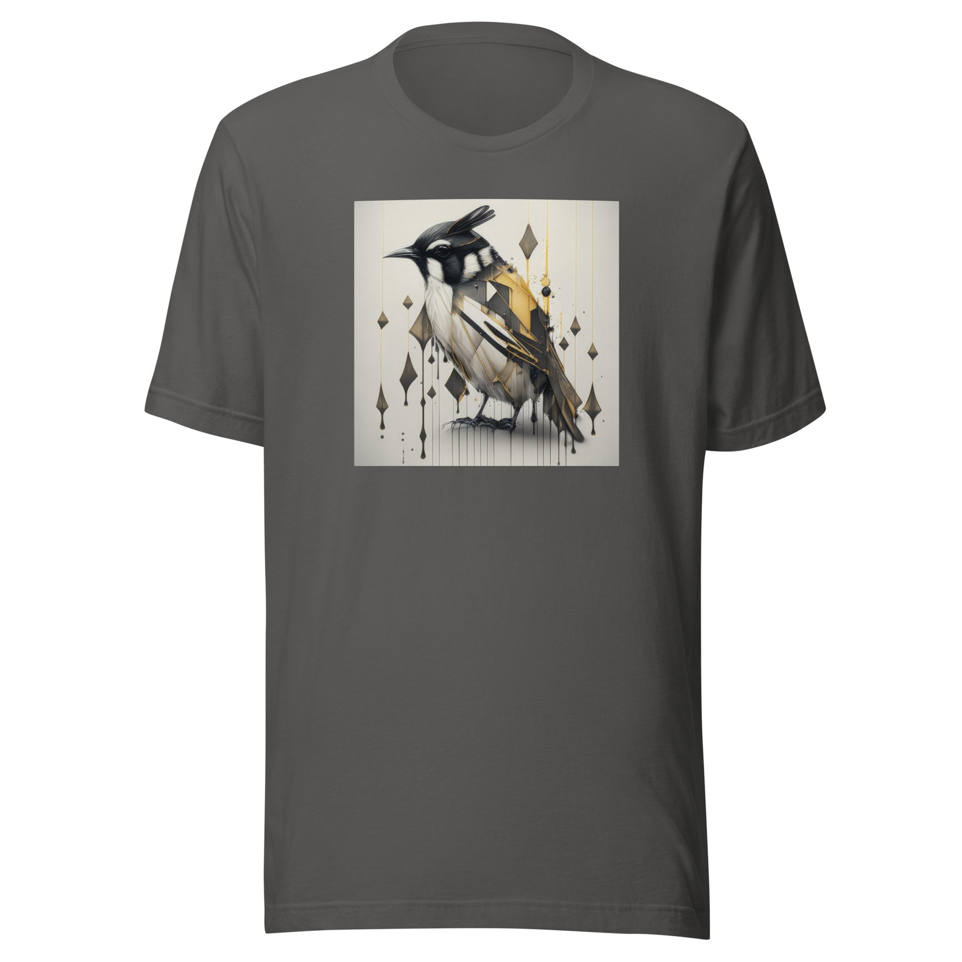 Geometric Chickadee Bird Men's Graphic Tee Asphalt