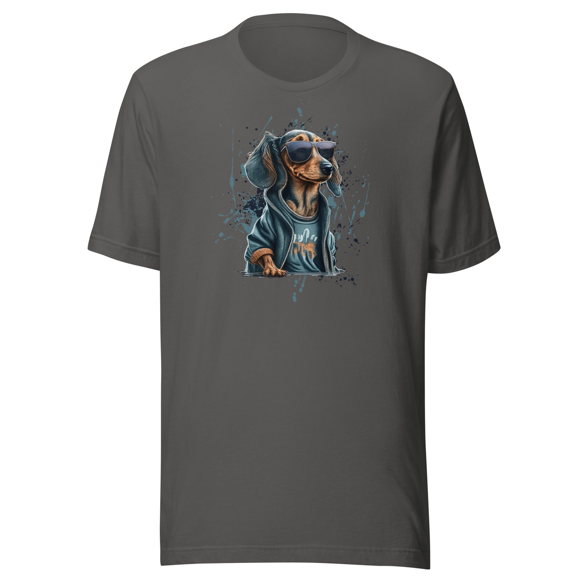 Cool Dachshund in Sunglasses Men's Dog T-Shirt Asphalt