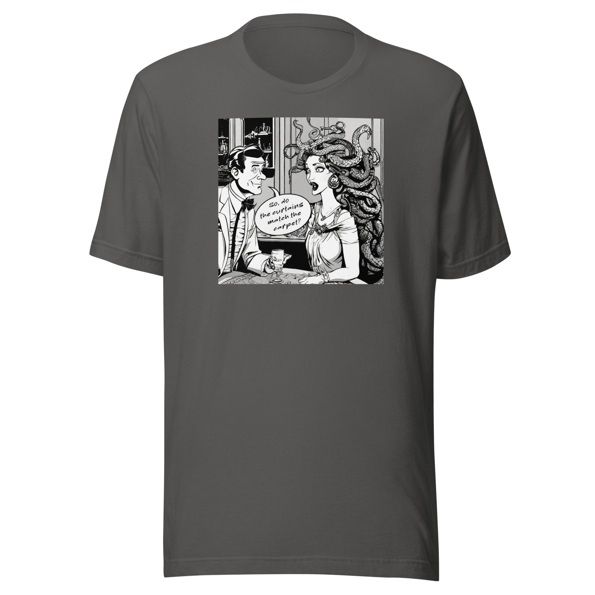 Medusa's Date Gone Wrong Men's Funny T-Shirt Asphalt