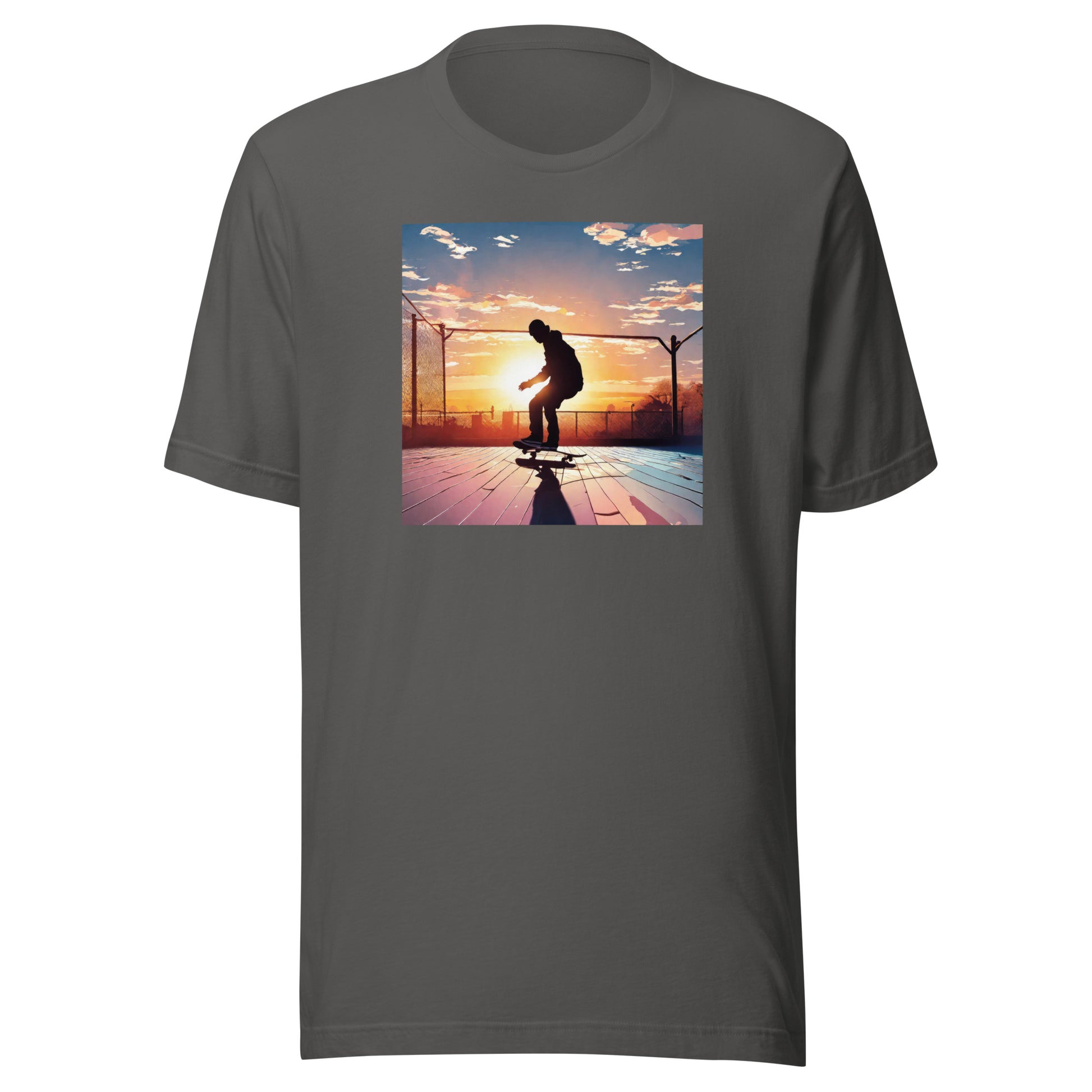 Skateboarding in the Sunset Men's T-Shirt Asphalt