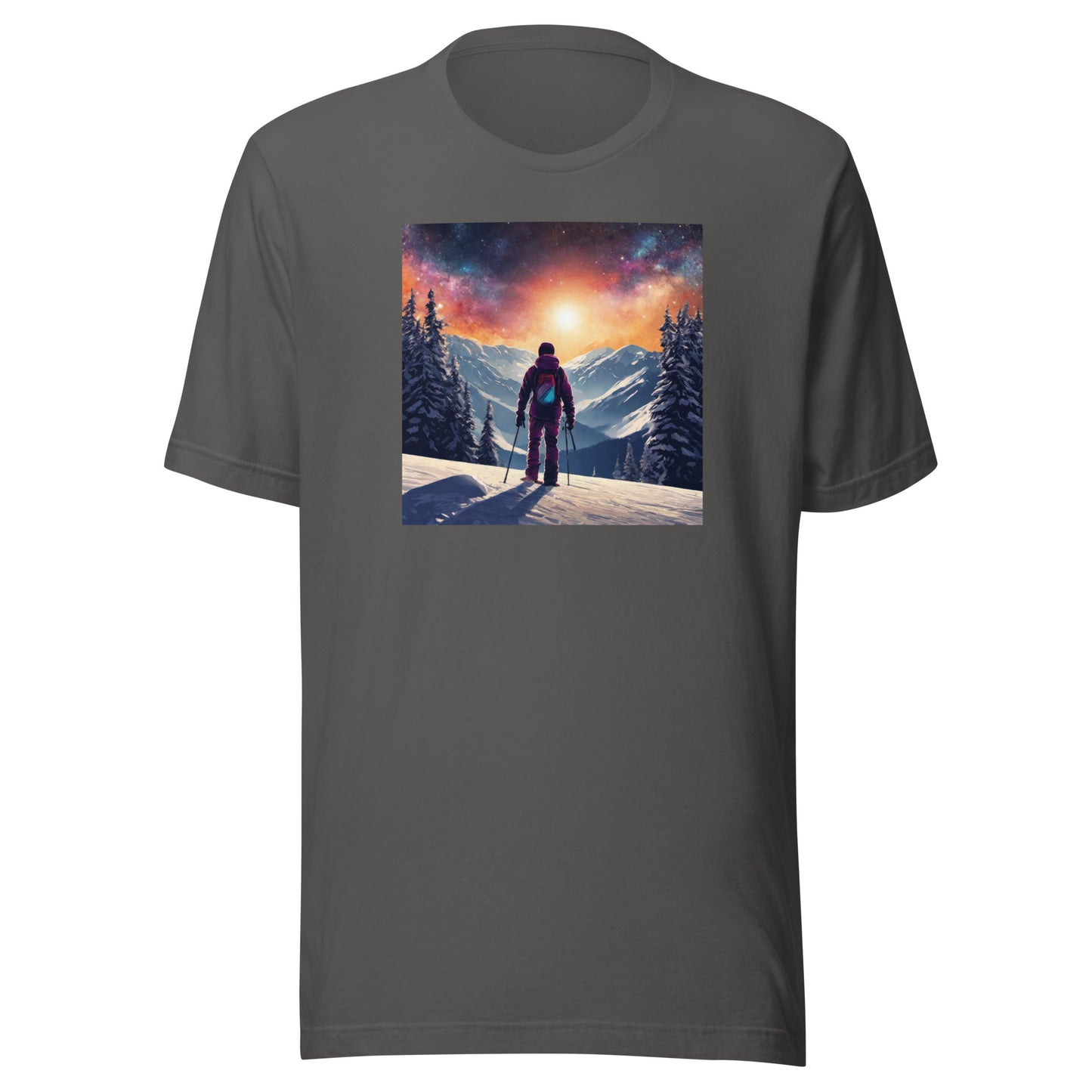 Peak of the Mountain Men's Skiing T-Shirt Asphalt