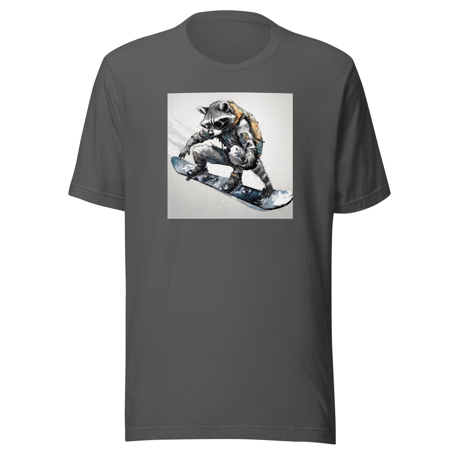 Raccoon Snowboarder Men's T-Shirt Asphalt