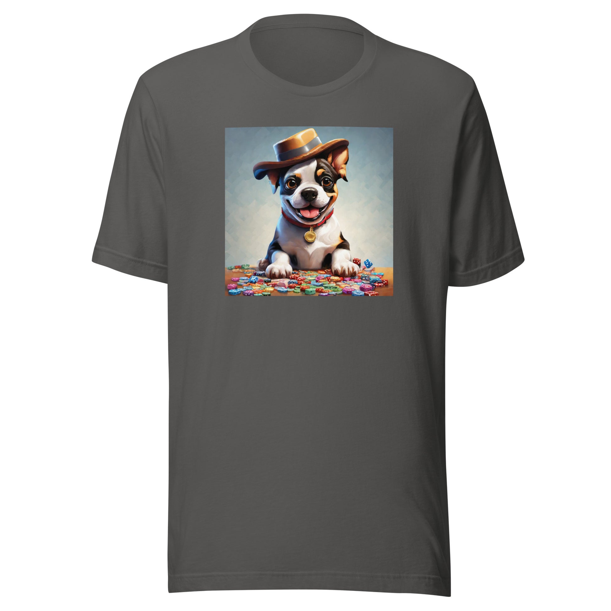 Lucky Dog Poker Night Men's T-Shirt Asphalt