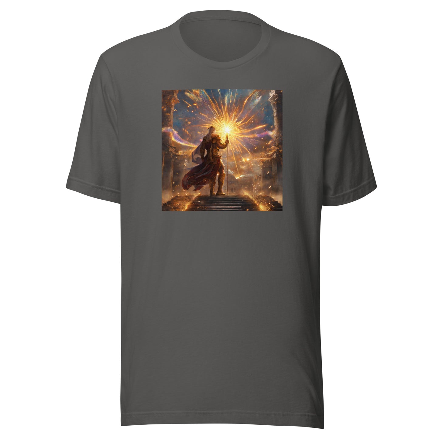 Zeus Creating Fireworks Men's 4th of July T-Shirt Asphalt