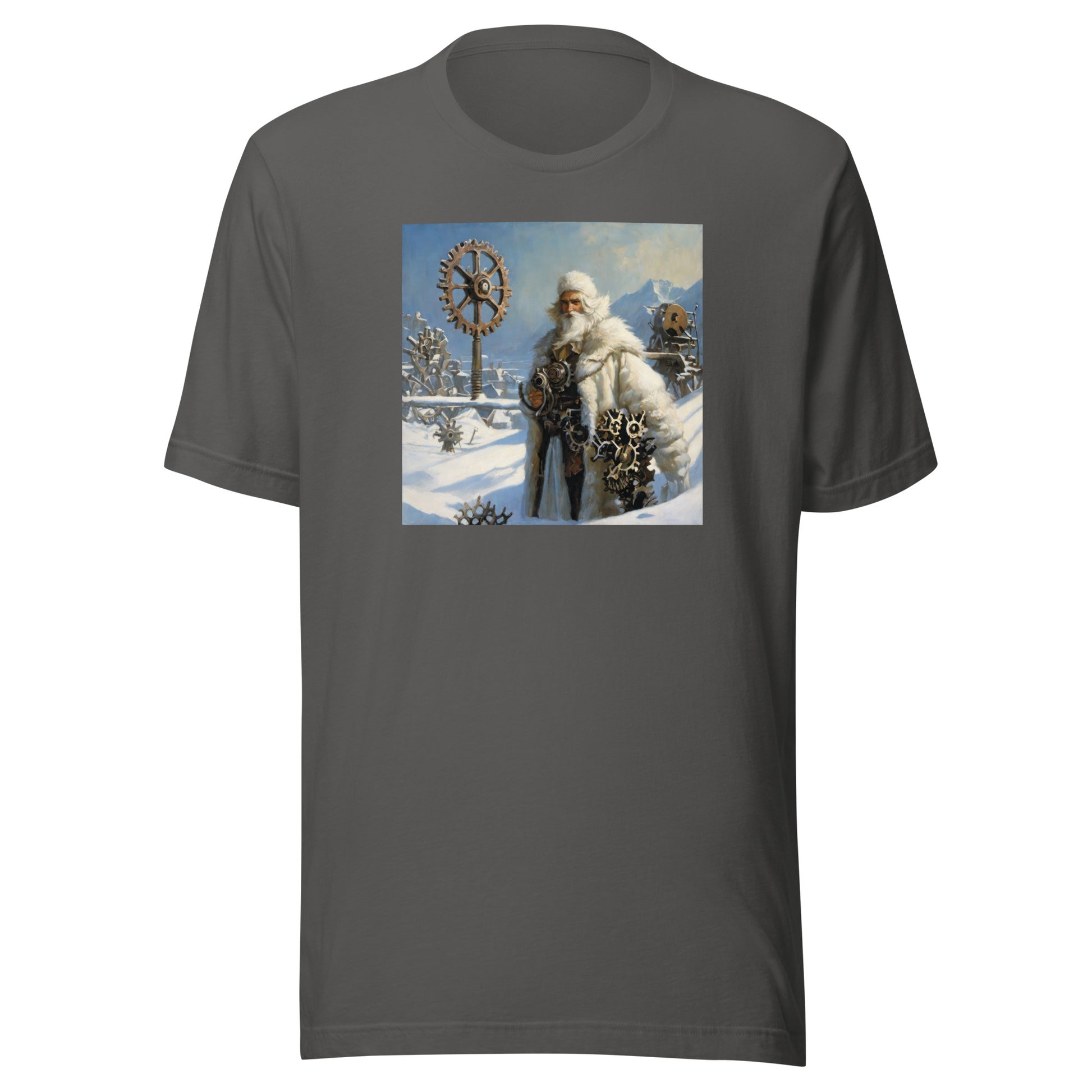 Frosty St Nick Santa Winter Christmas T-Shirt for Men Asphalt