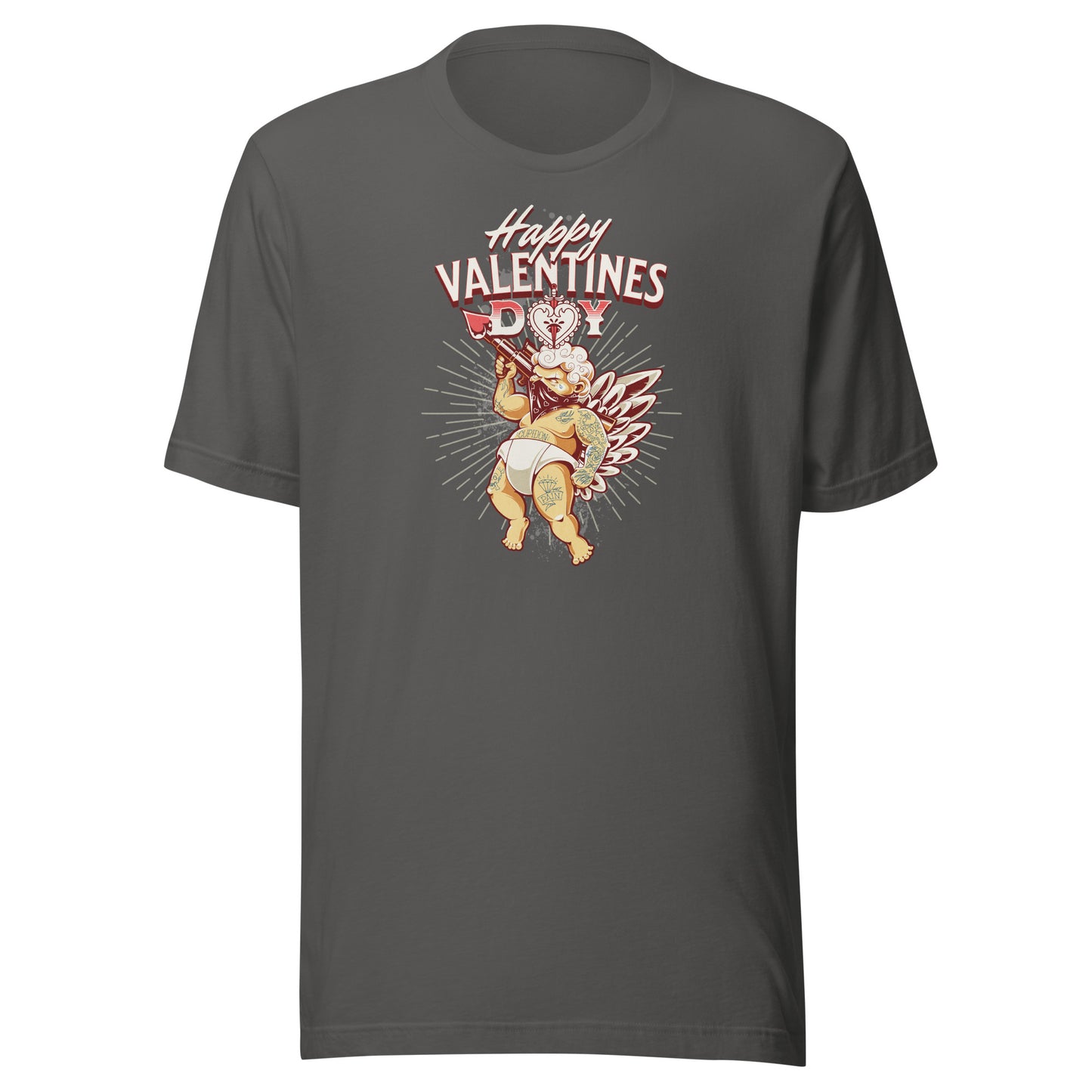 Inked Cupid Men's Valentine's Day T-Shirt Asphalt