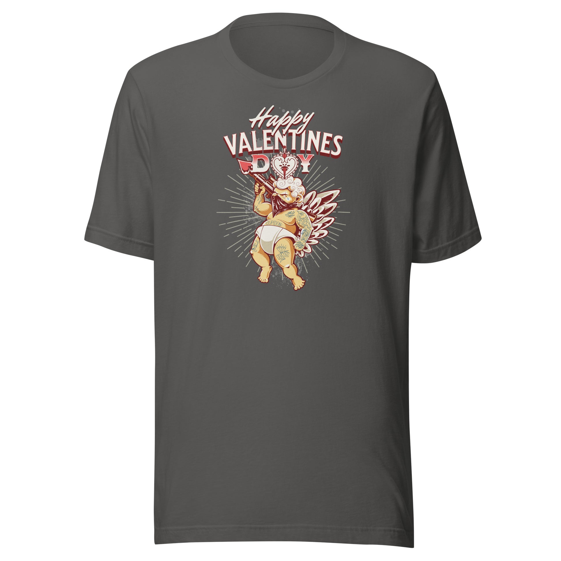 Inked Cupid Men's Valentine's Day T-Shirt Asphalt