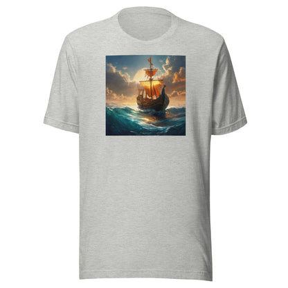 Sunset Ship Men's T-Shirt Athletic Heather