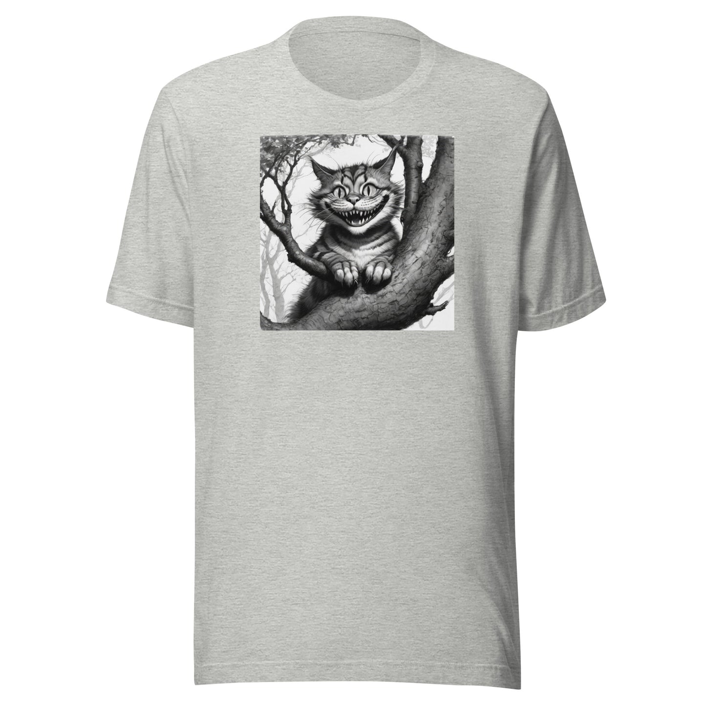 Cheshire Cat in a Tree Men's Alice in Wonderland T-Shirt Athletic Heather