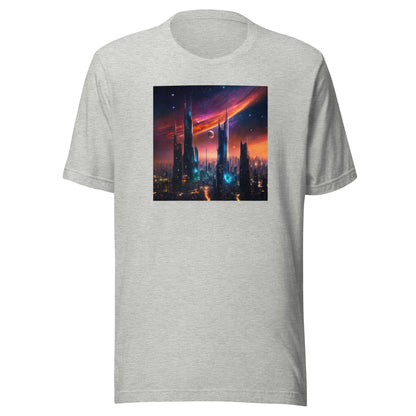 Futuristic Cityscape Men's Graphic Tee Athletic Heather