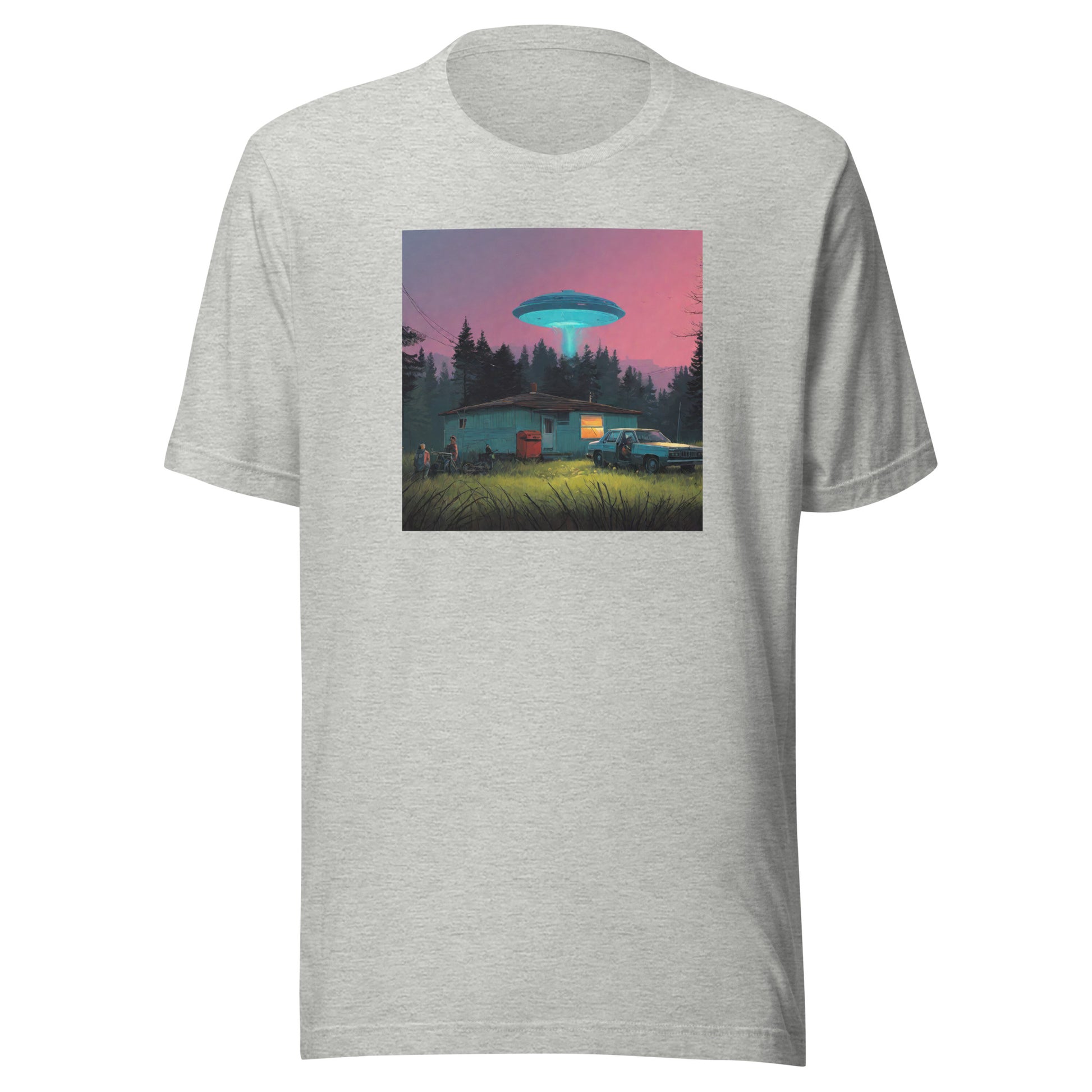 Backwoods Alien Abduction Men's Graphic Tee Athletic Heather