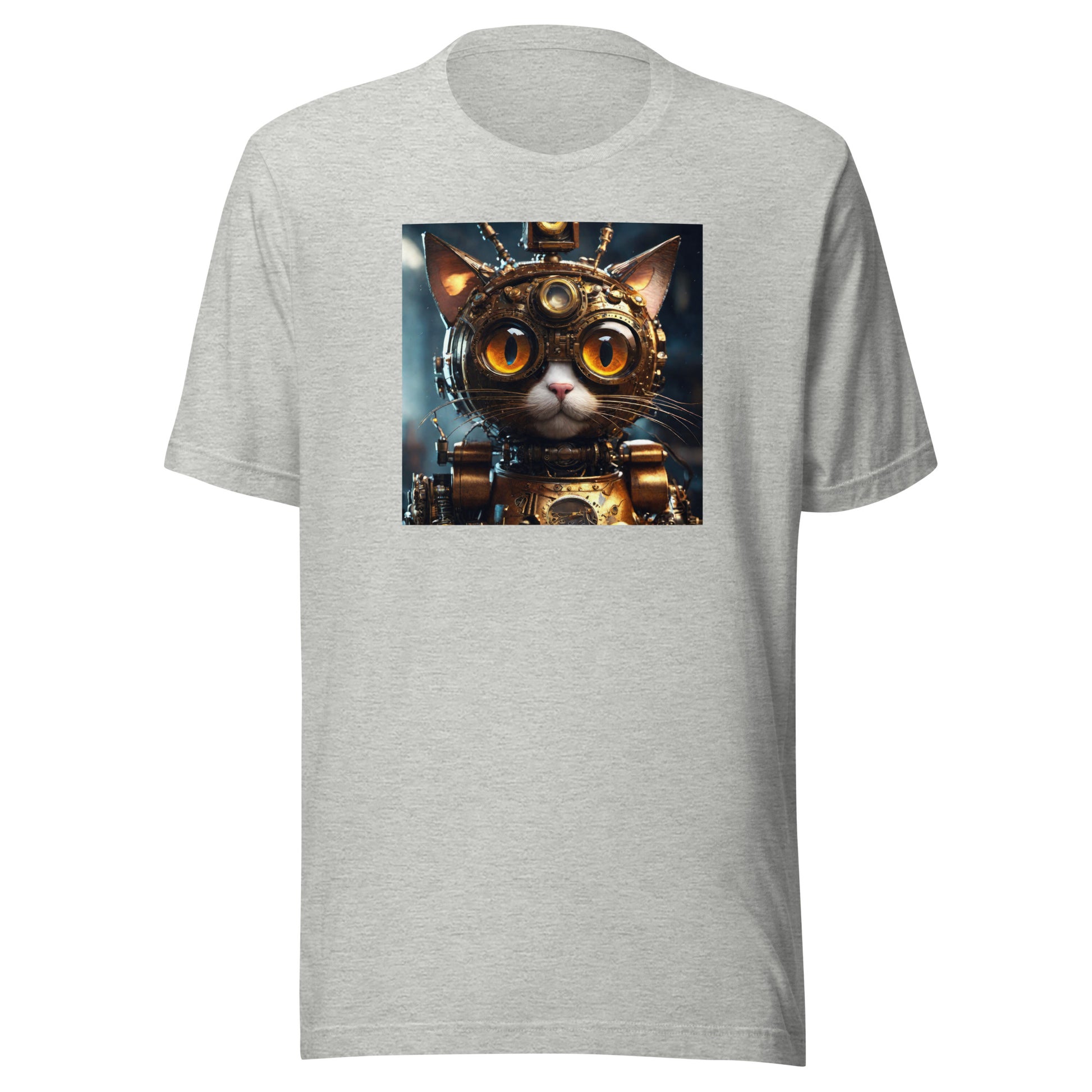 Retro-Futuristic Feline Men's Graphic Tee Athletic Heather