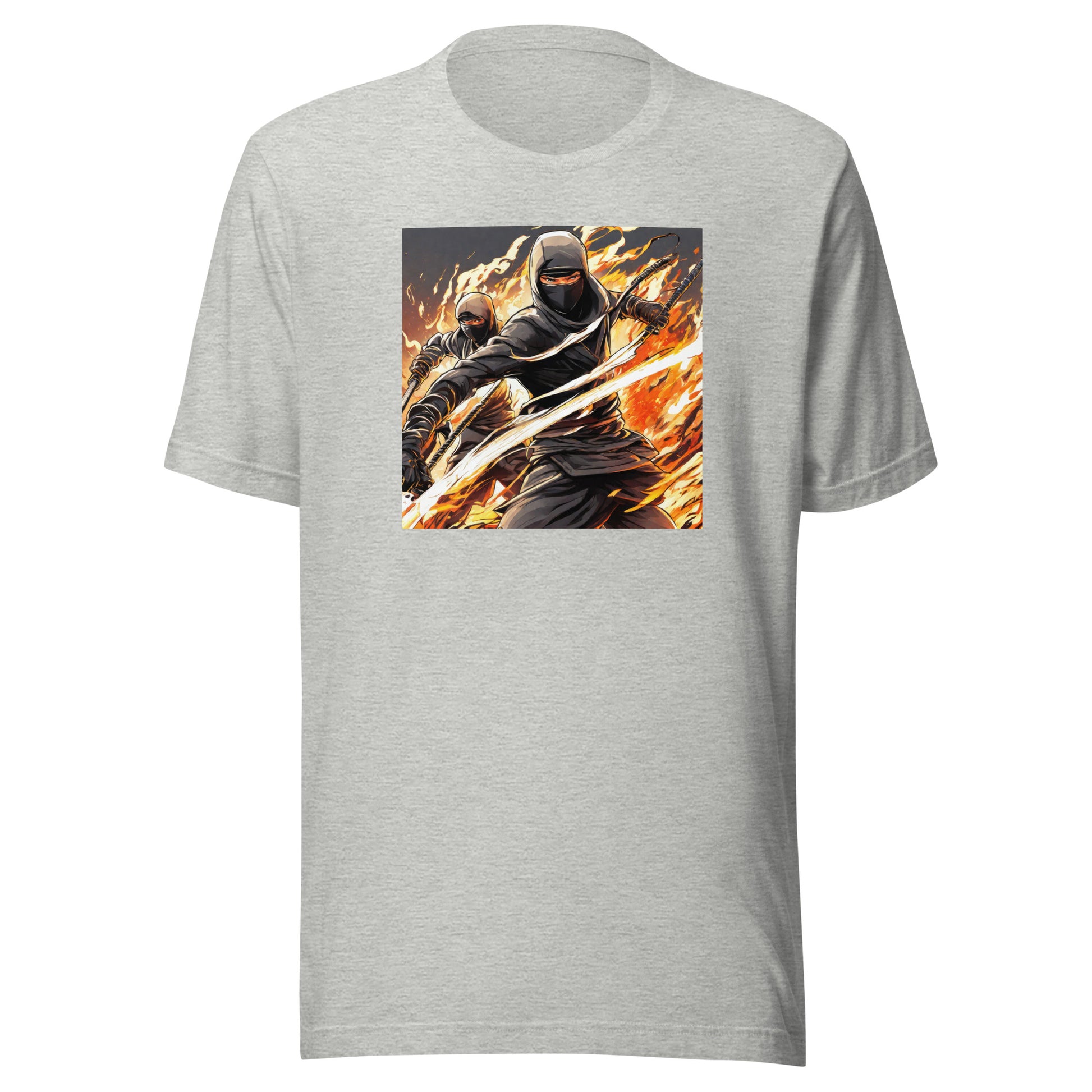 Flame-Wielding Assassin Men's Anime T-Shirt Athletic Heather