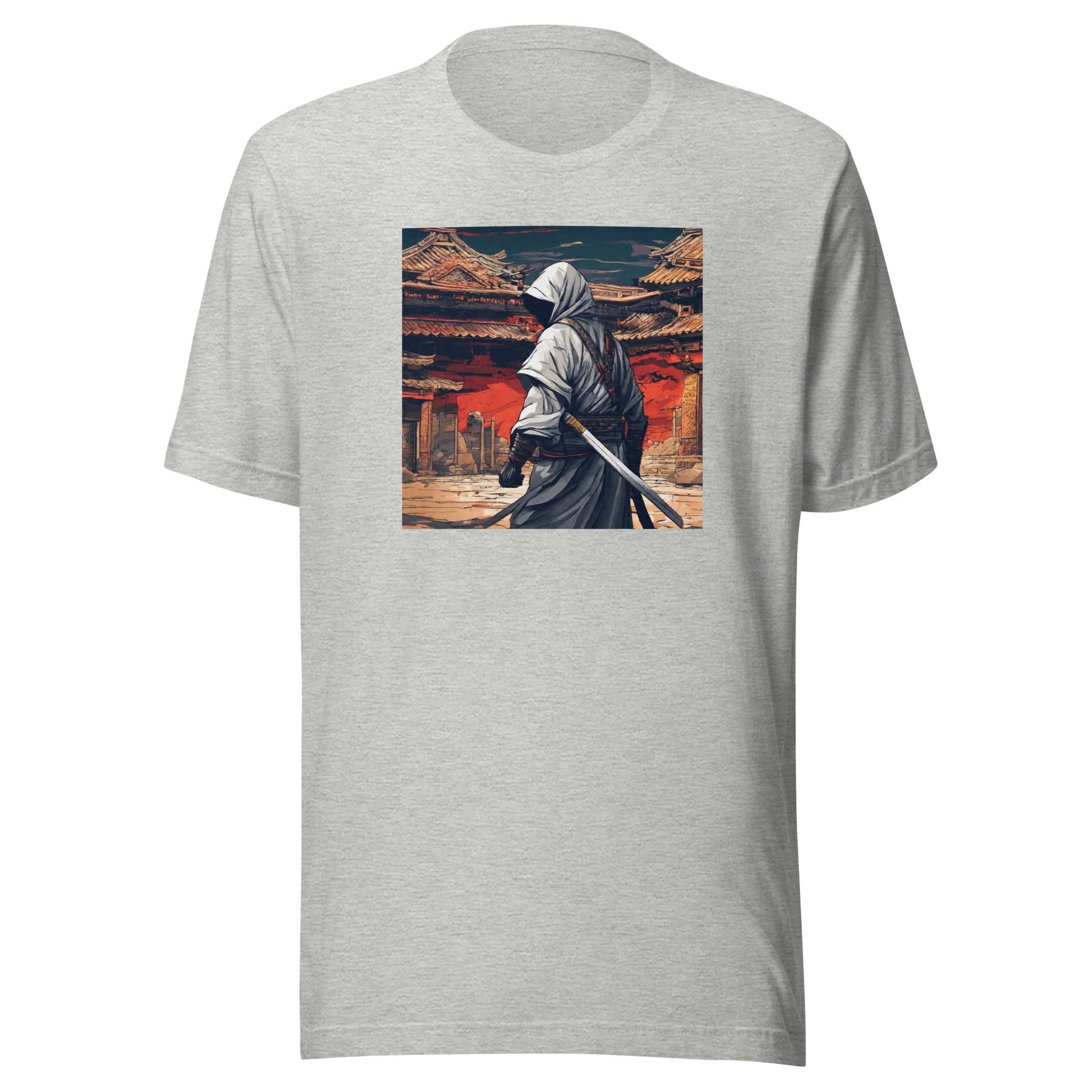 Shadowy Samurai Men's Anime T-Shirt Athletic Heather