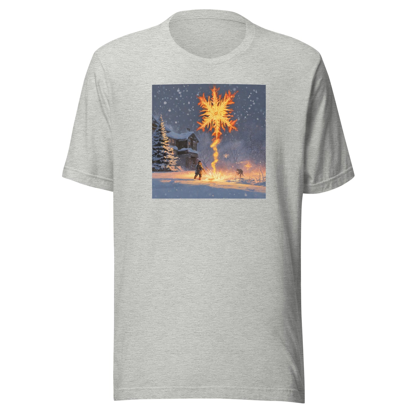 Fire from Ice Snowflake Men's Anime T-Shirt Athletic Heather