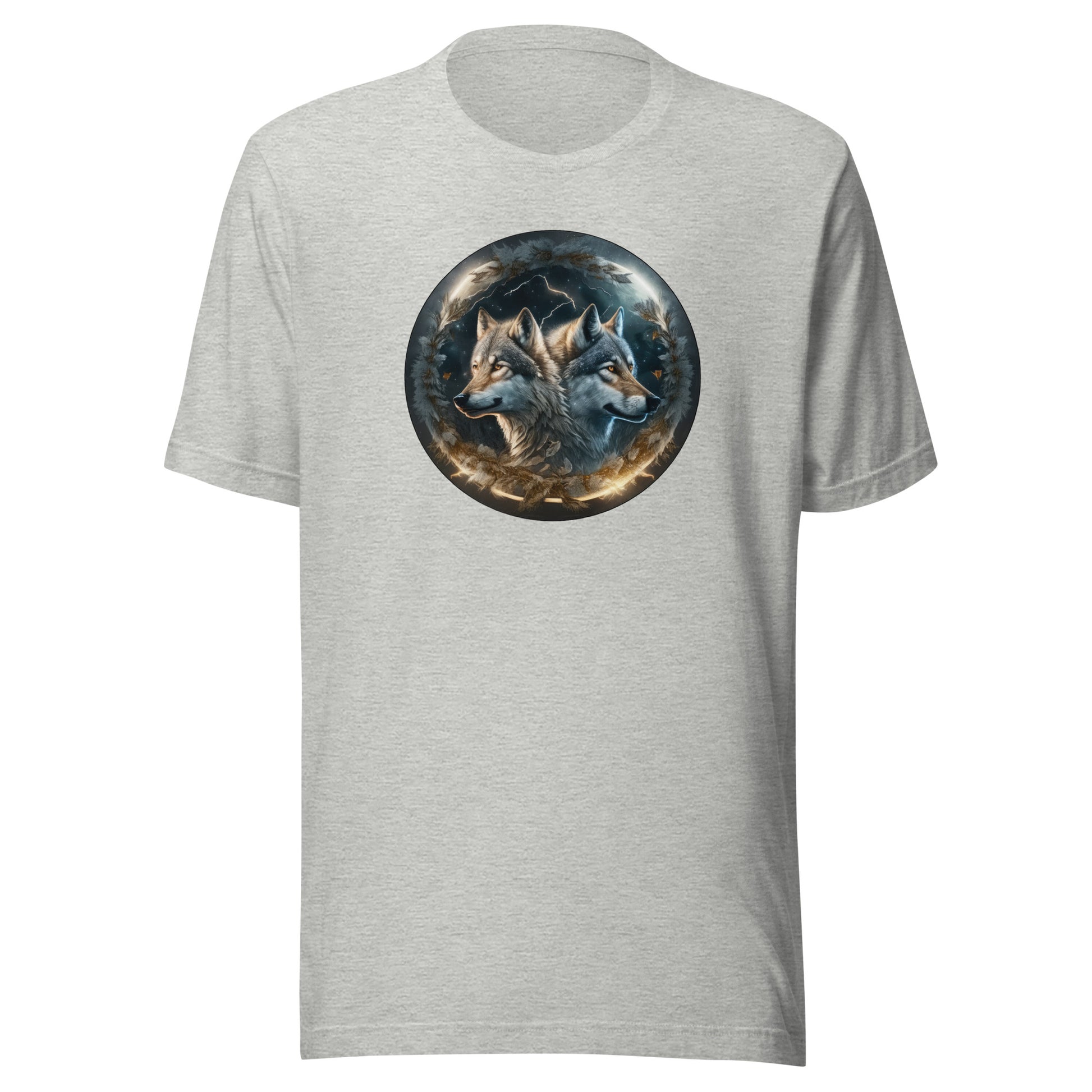 Twin Spirit Wolves Men's Graphic Men's Tee Athletic Heather