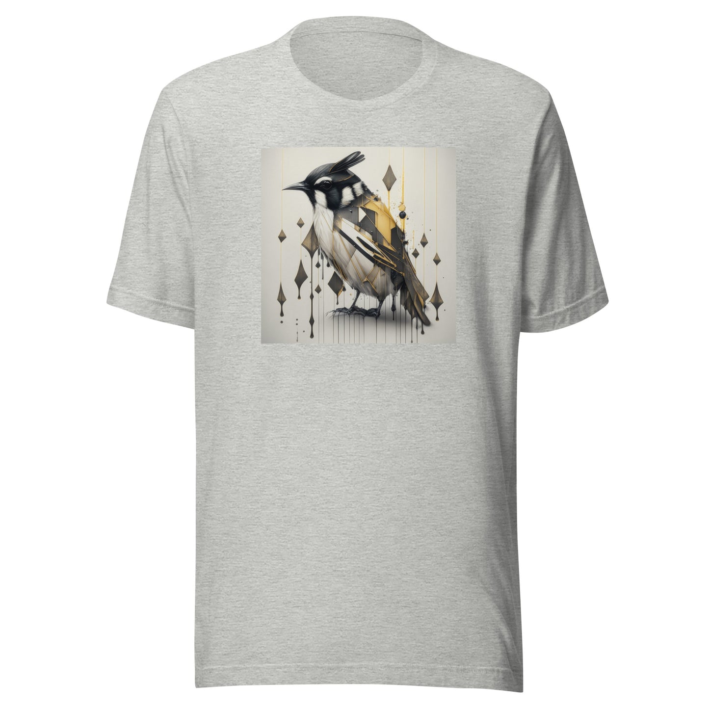 Geometric Chickadee Bird Men's Graphic Tee Athletic Heather