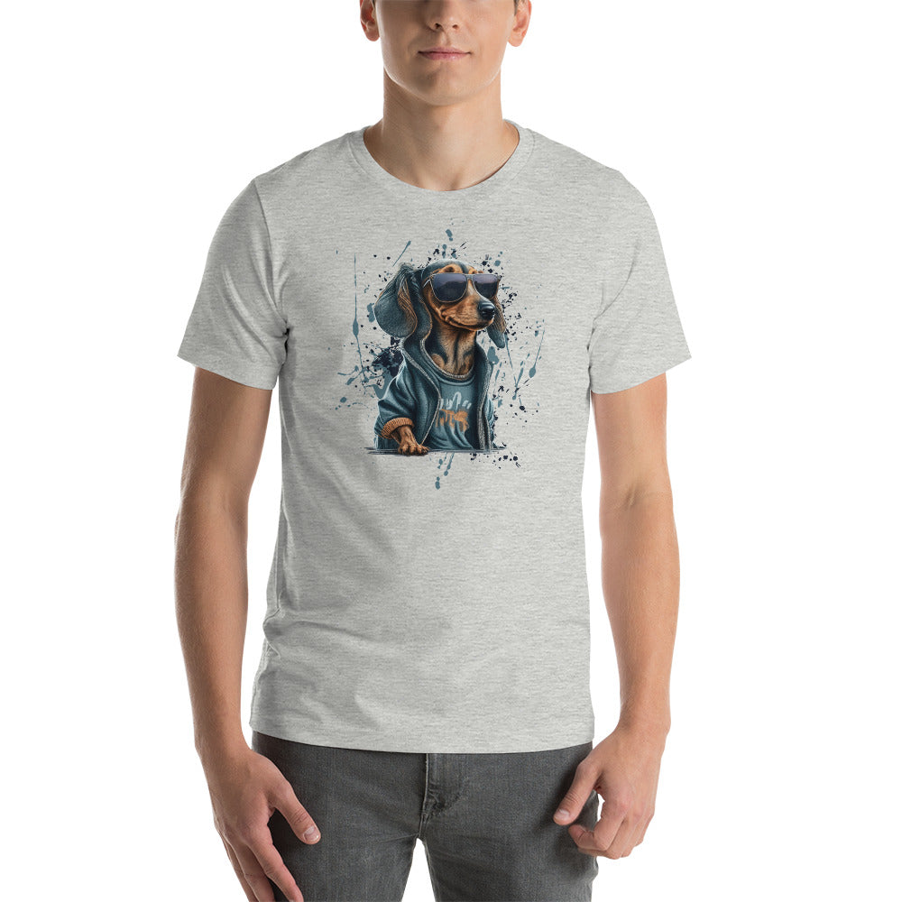 Cool Dachshund in Sunglasses Men's Dog T-Shirt