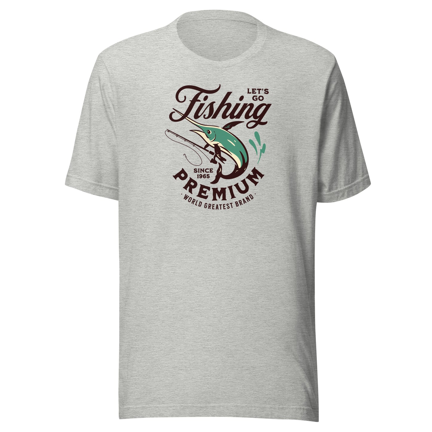 Let's Go Fishing T-Shirt Gift for Dad Athletic Heather