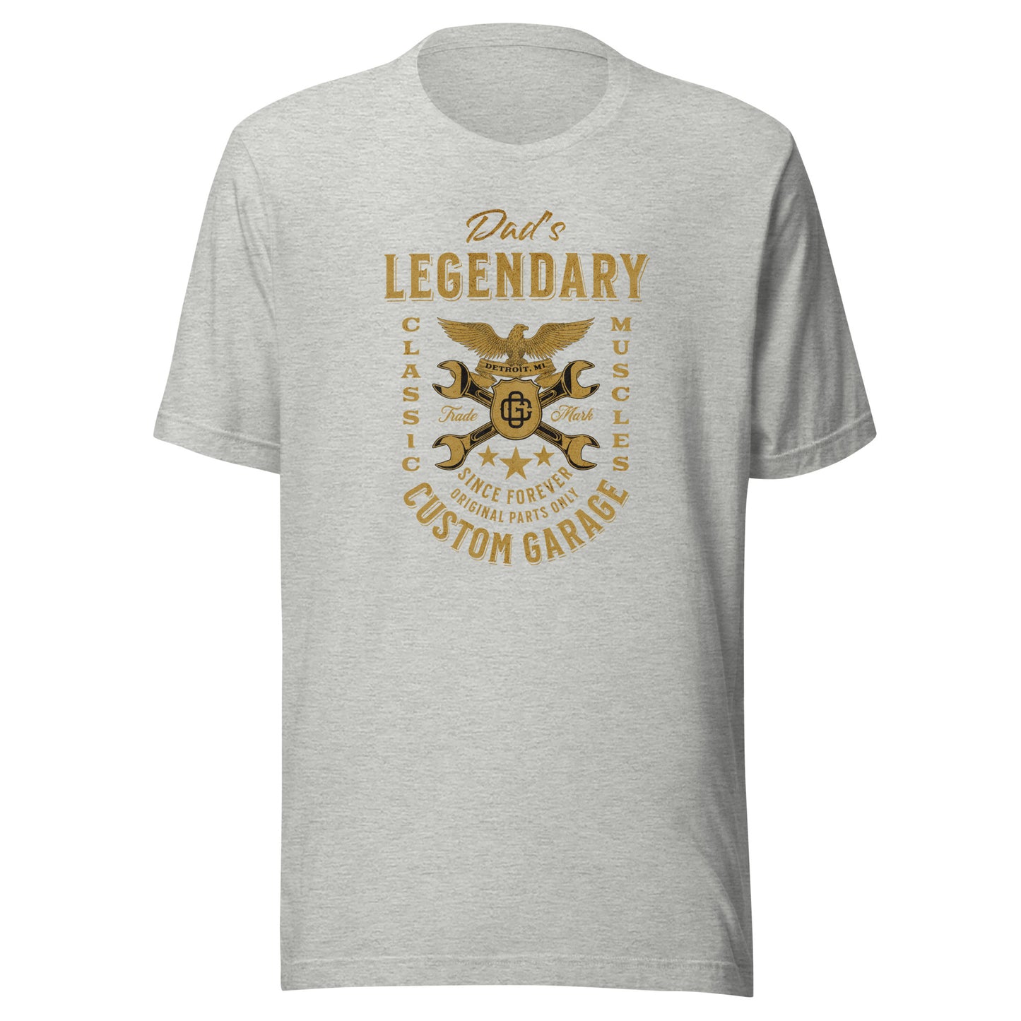 Dad's Legendary Custom Garage T-Shirt Gift for Dad Athletic Heather