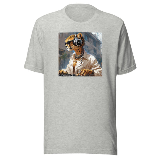 Leopard DJing Men's Graphic Tee Athletic Heather