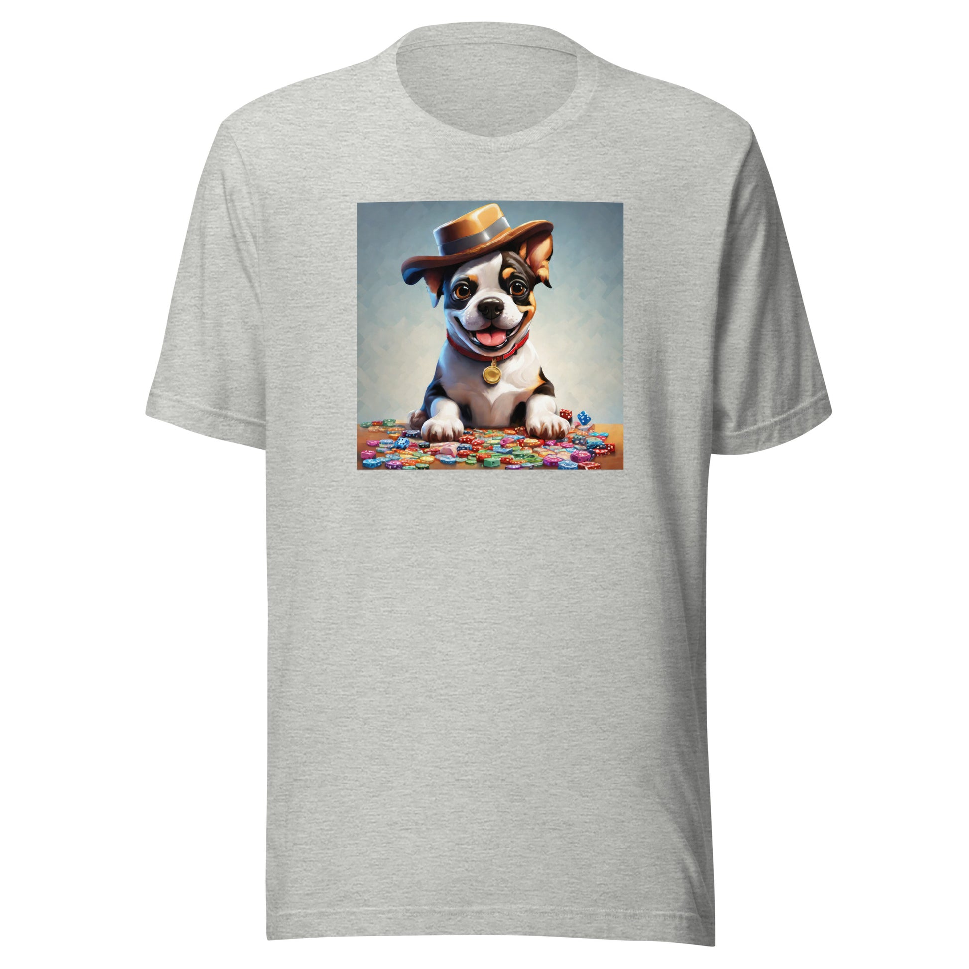 Lucky Dog Poker Night Men's T-Shirt Athletic Heather