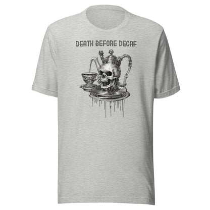 Death Before Decaf Men's Funny Shirt Athletic Heather