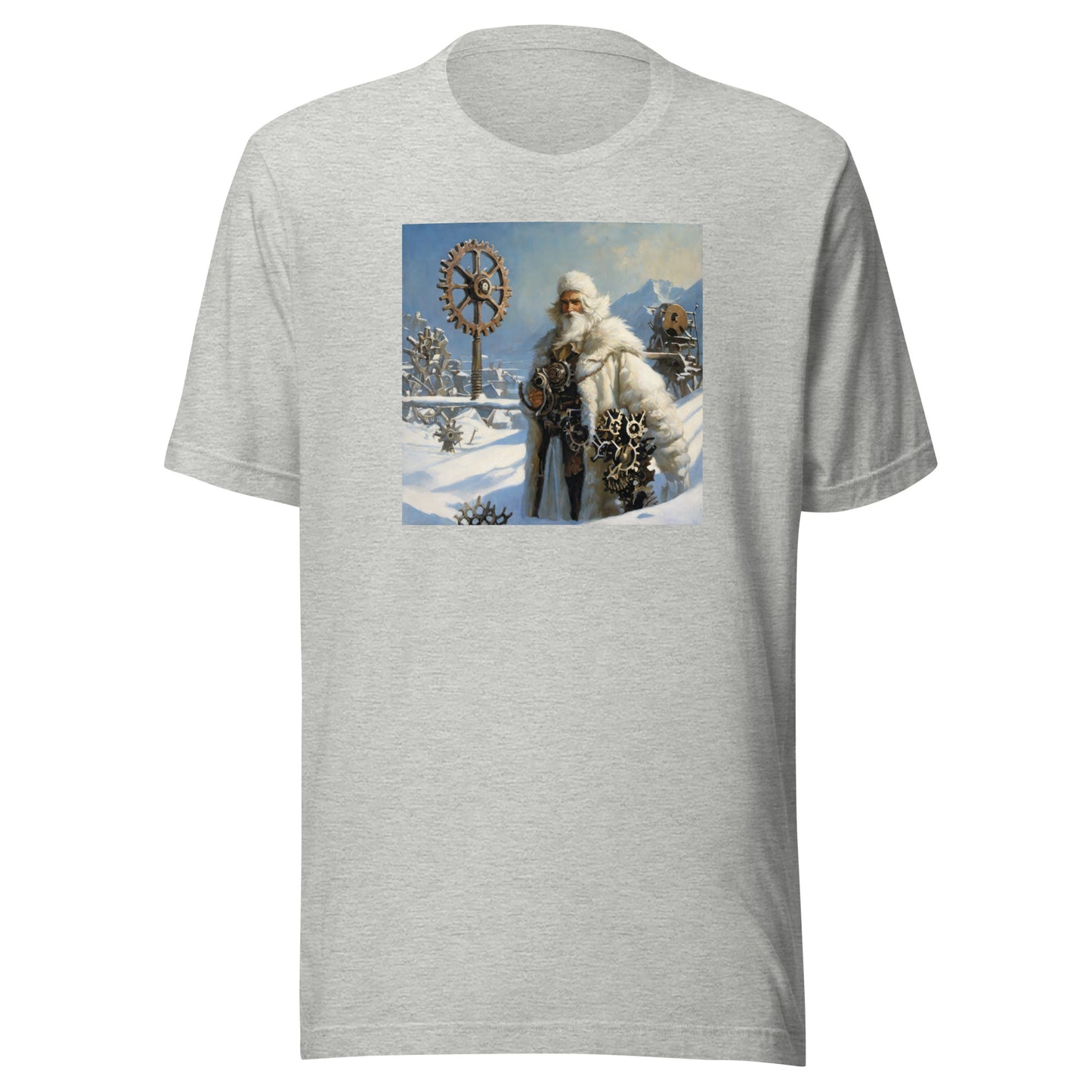 Frosty St Nick Santa Winter Christmas T-Shirt for Men Athletic Heather