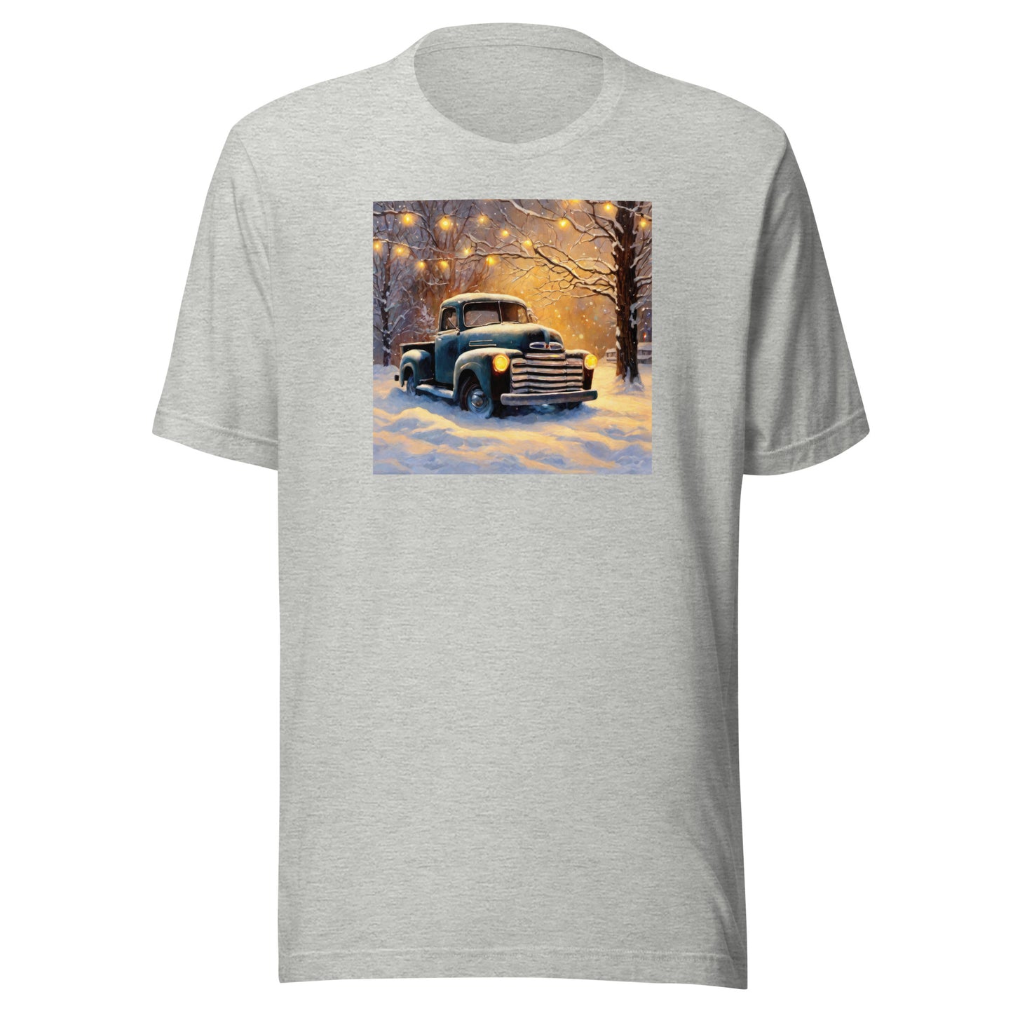 Old Pickup Truck in Winter Scene Christmas Men's T-Shirt Athletic Heather