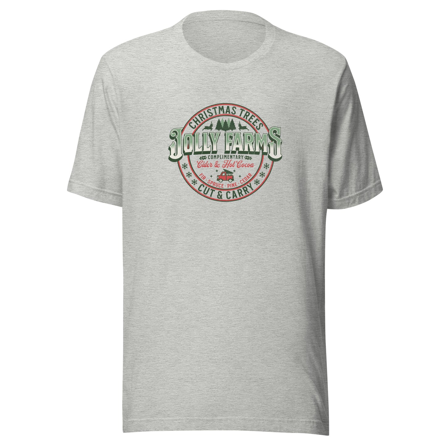 Jolly Farms Christmas Trees Men's Holiday T-Shirt Athletic Heather