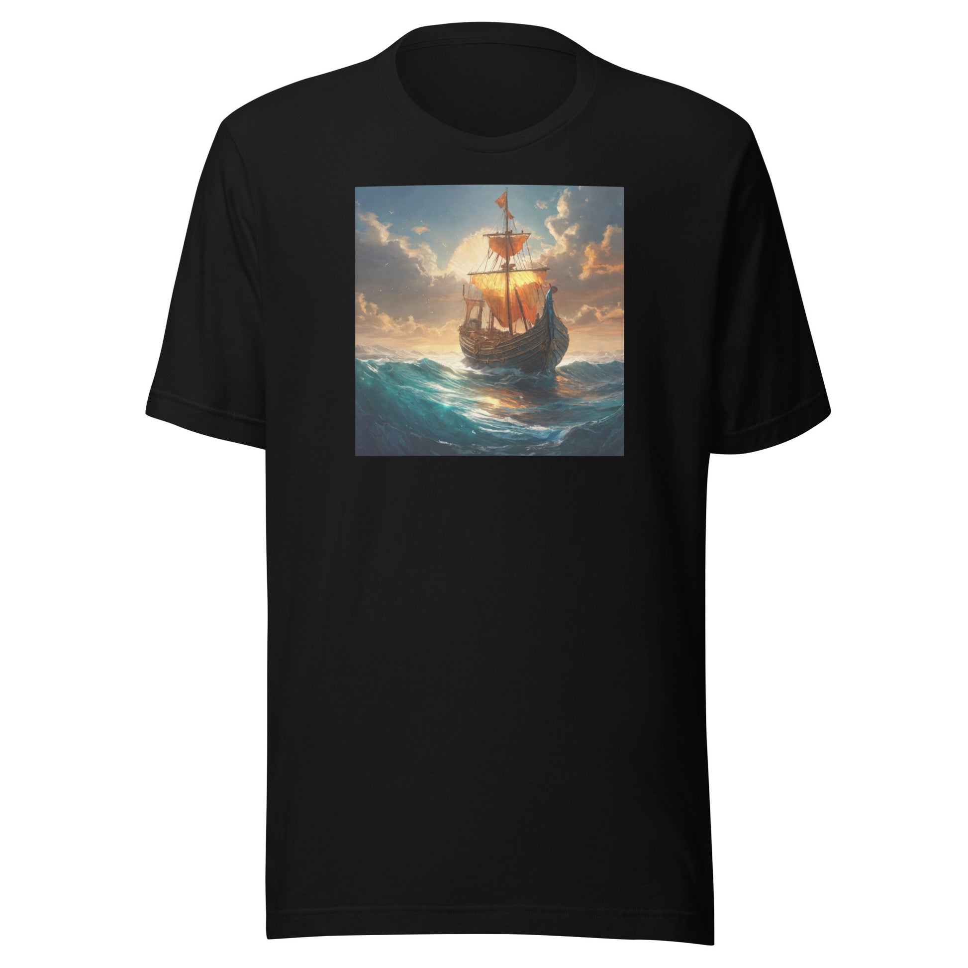 Sunset Ship Men's T-Shirt Black