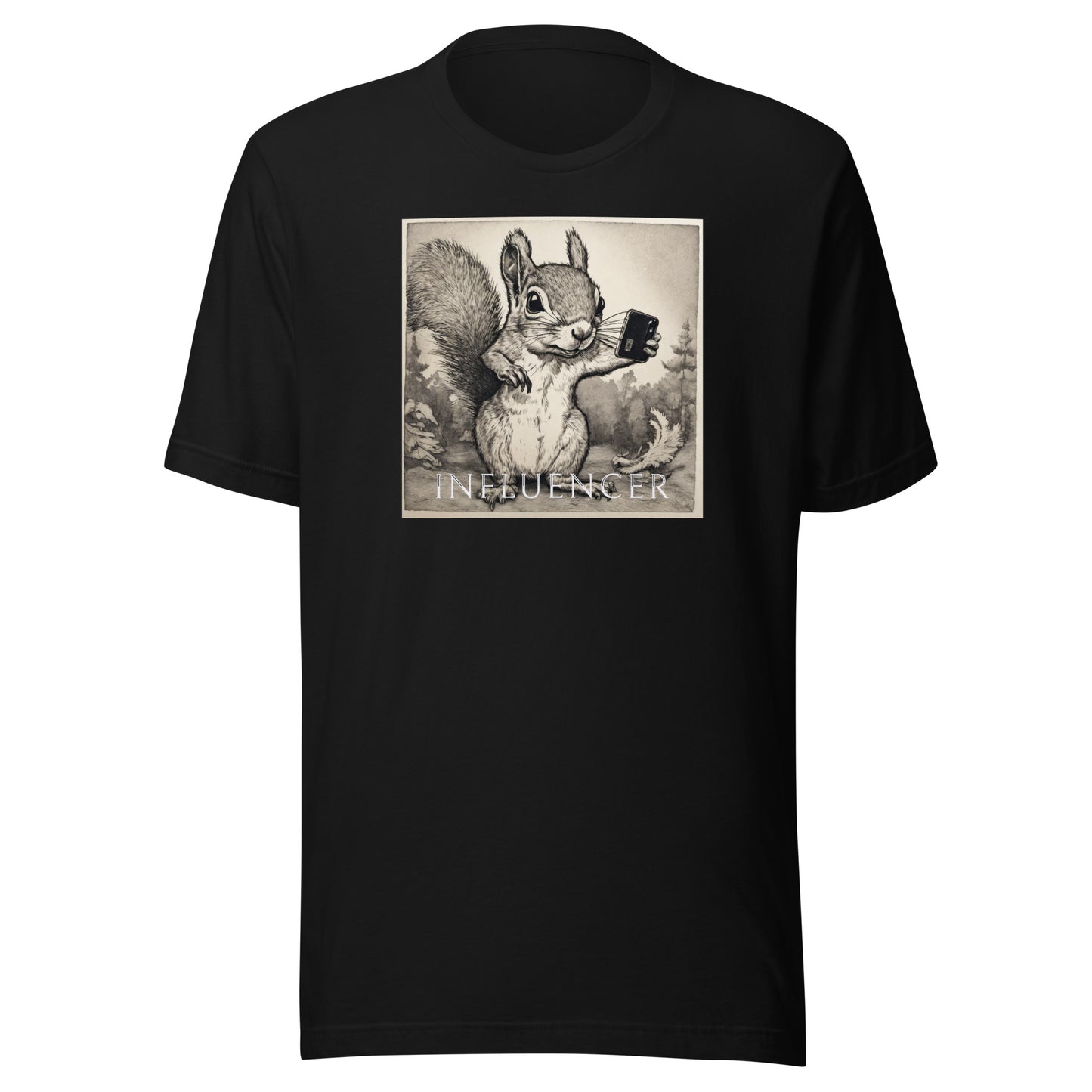 Squirrel Influencer Men's Funny T-Shirt Black