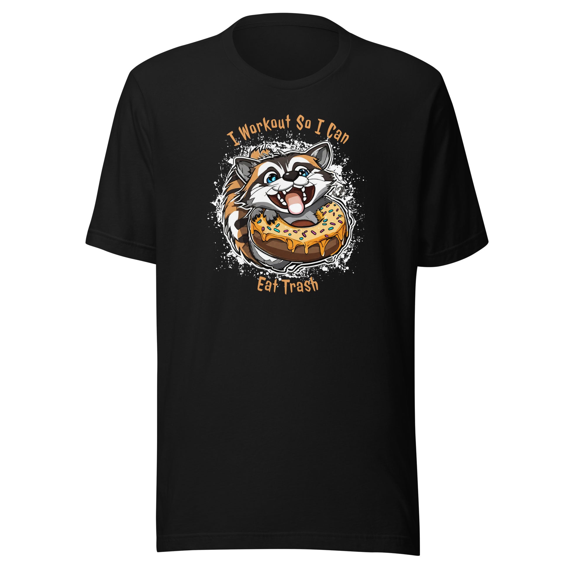 Raccoon Workout Men's Funny T-Shirt Black