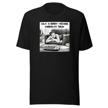 Binge Watching Hangover Men's Funny T-Shirt Black